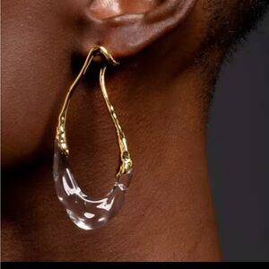 NEW Earrings Dream Rain Front Back Link Gold Tone Lucite Alexis Bittar O06